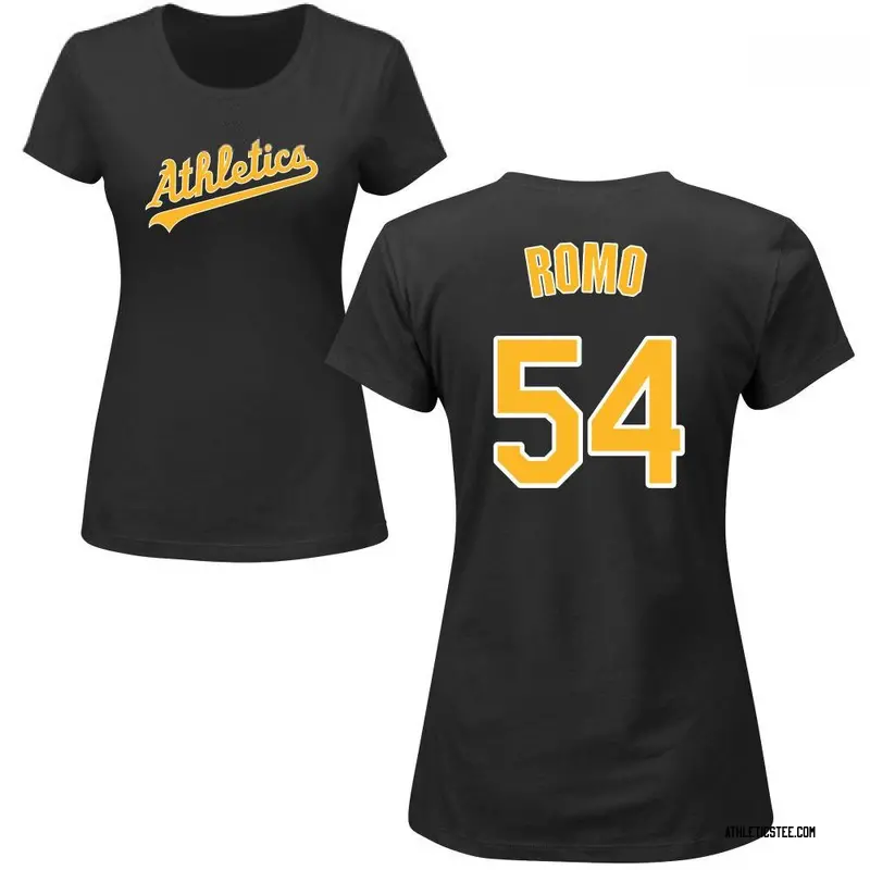 Sergio Romo Oakland Athletics Women's Black Roster Name & Number T-Shirt 